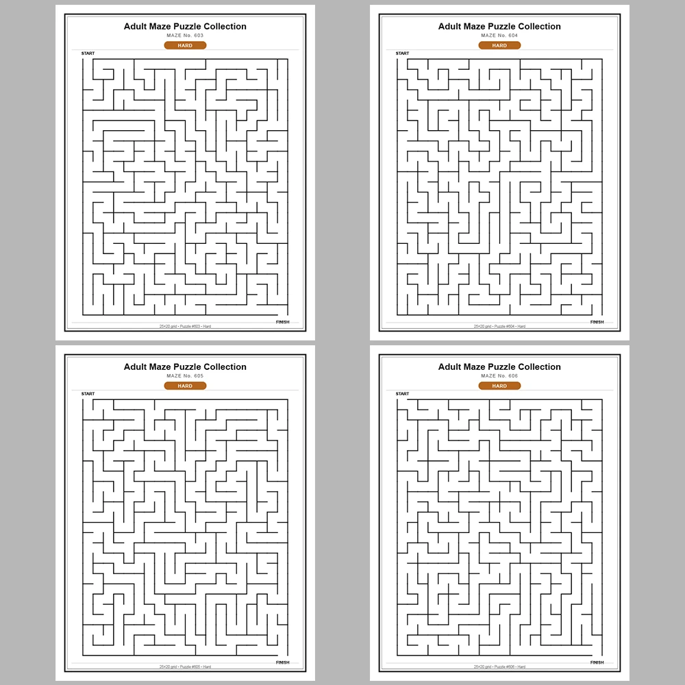 Maze Puzzle Hard 50 Pages of Puzzles – Vol. 13