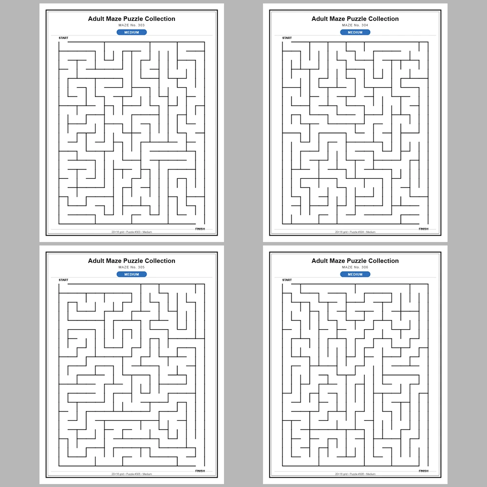 Maze Puzzle Medium 50 Pages of Puzzles – Vol. 7