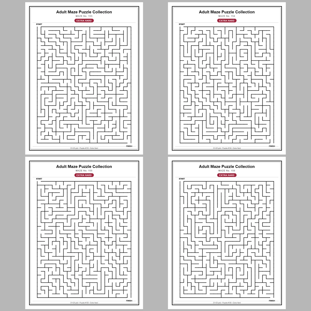 Maze Puzzle Extra Hard 50 Pages of Puzzles – Vol. 4