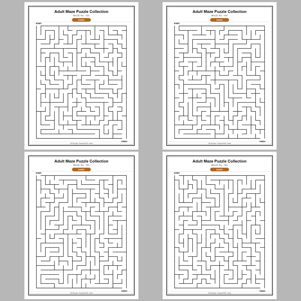 Maze Puzzle Hard 50 Pages of Puzzles – Vol. 3