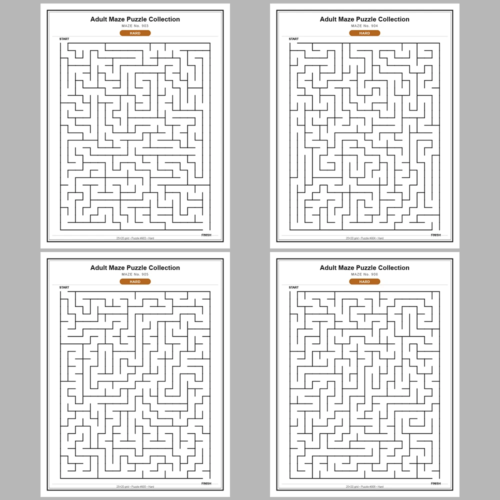 Maze Puzzle Hard 50 Pages of Puzzles – Vol. 19
