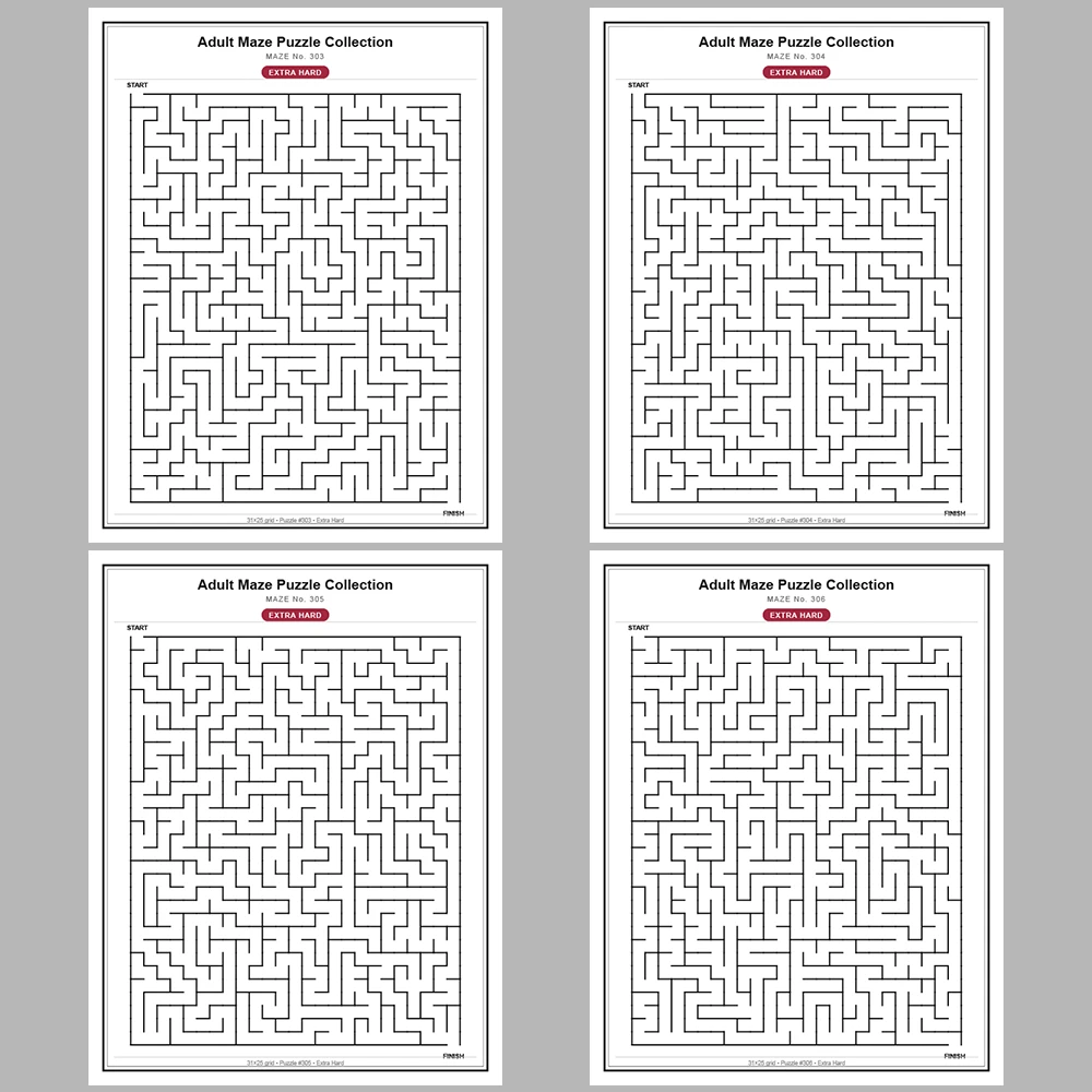 Maze Puzzle Extra Hard 50 Pages of Puzzles – Vol. 7
