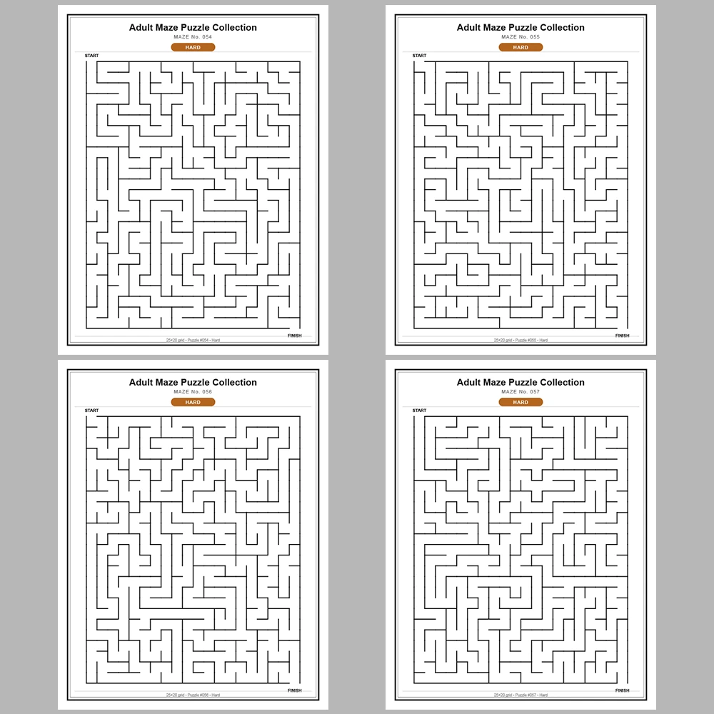 Maze Puzzle Hard 50 Pages of Puzzles – Vol. 2