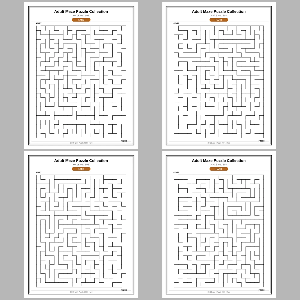 Maze Puzzle Hard 50 Pages of Puzzles – Vol. 11