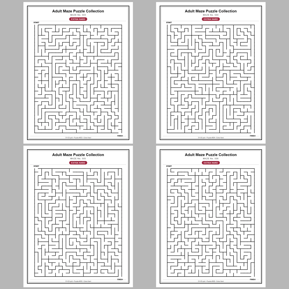 Maze Puzzle Extra Hard 50 Pages of Puzzles – Vol. 11