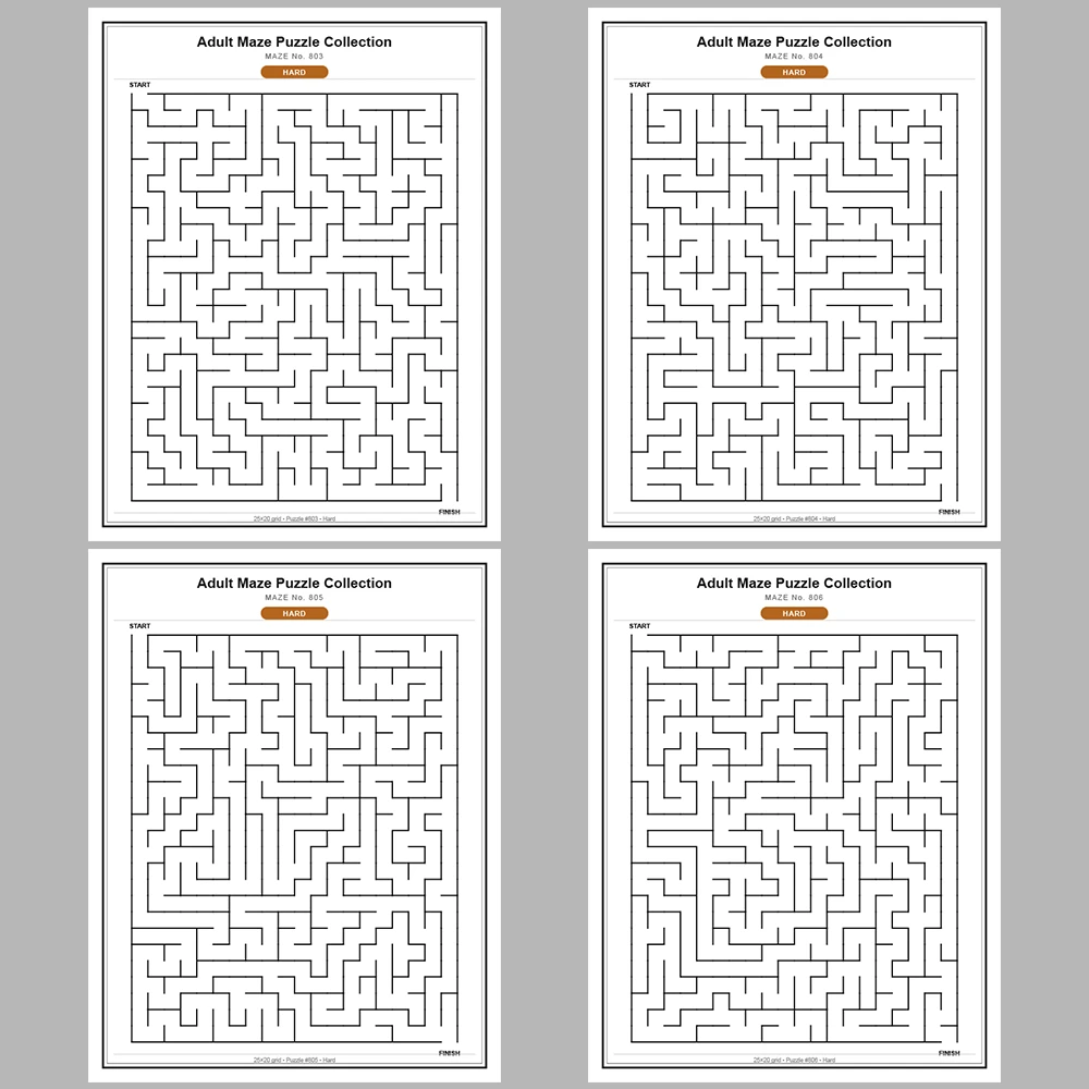 Maze Puzzle Hard 50 Pages of Puzzles – Vol. 17