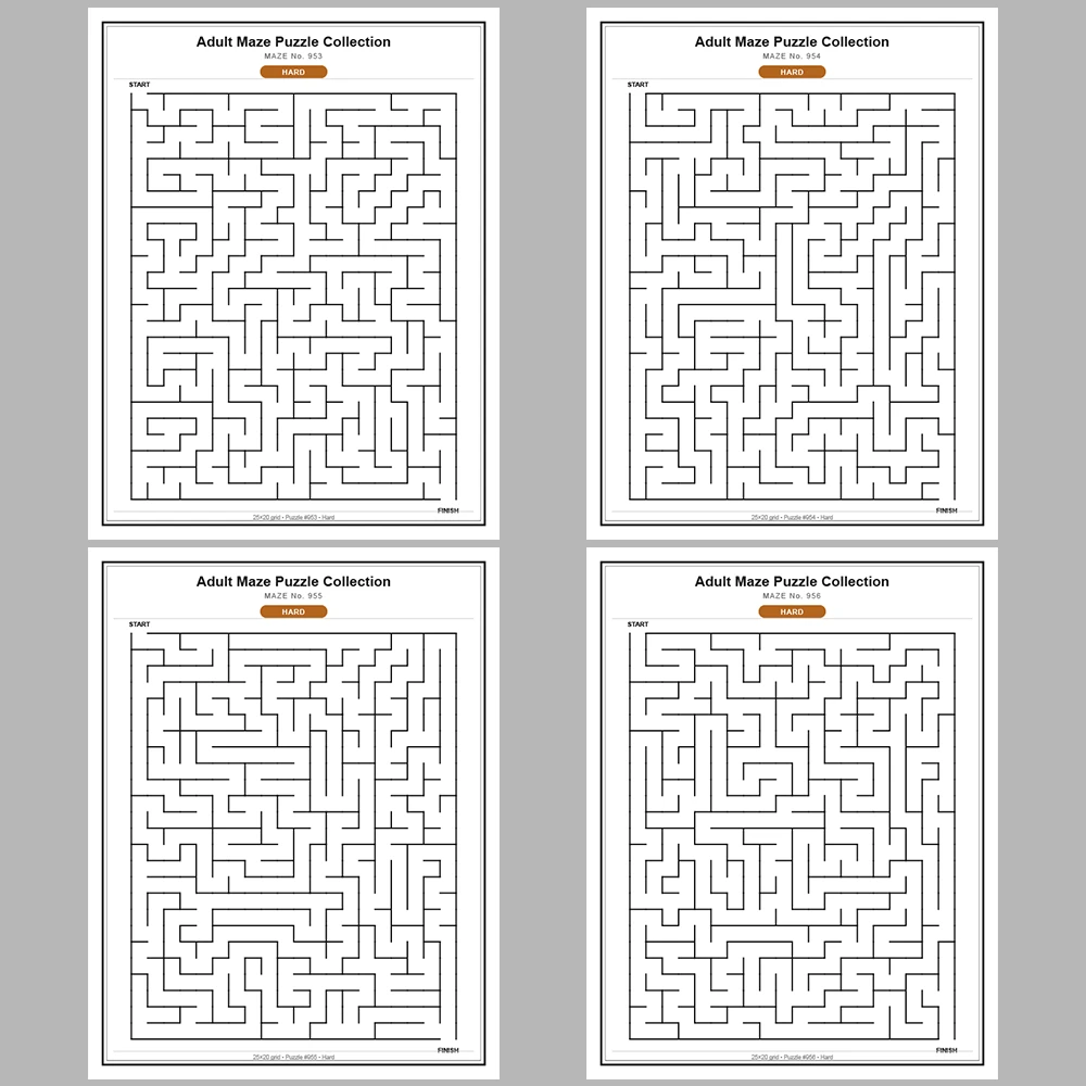 Maze Puzzle Hard 50 Pages of Puzzles – Vol. 20