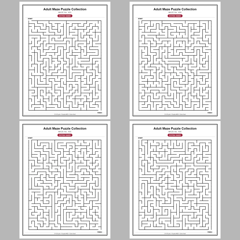 Maze Puzzle Extra Hard 50 Pages of Puzzles – Vol. 9