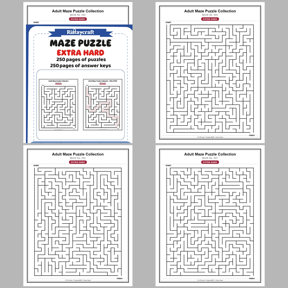 Maze Puzzle Extra Hard 250 Pages of Puzzles – Vol. 1