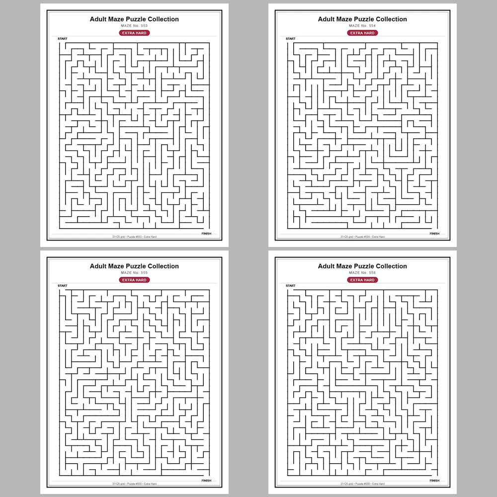 Maze Puzzle Extra Hard 50 Pages of Puzzles – Vol. 12