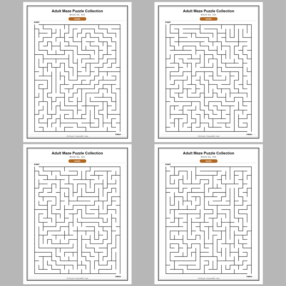 Maze Puzzle Hard 50 Pages of Puzzles – Vol. 9