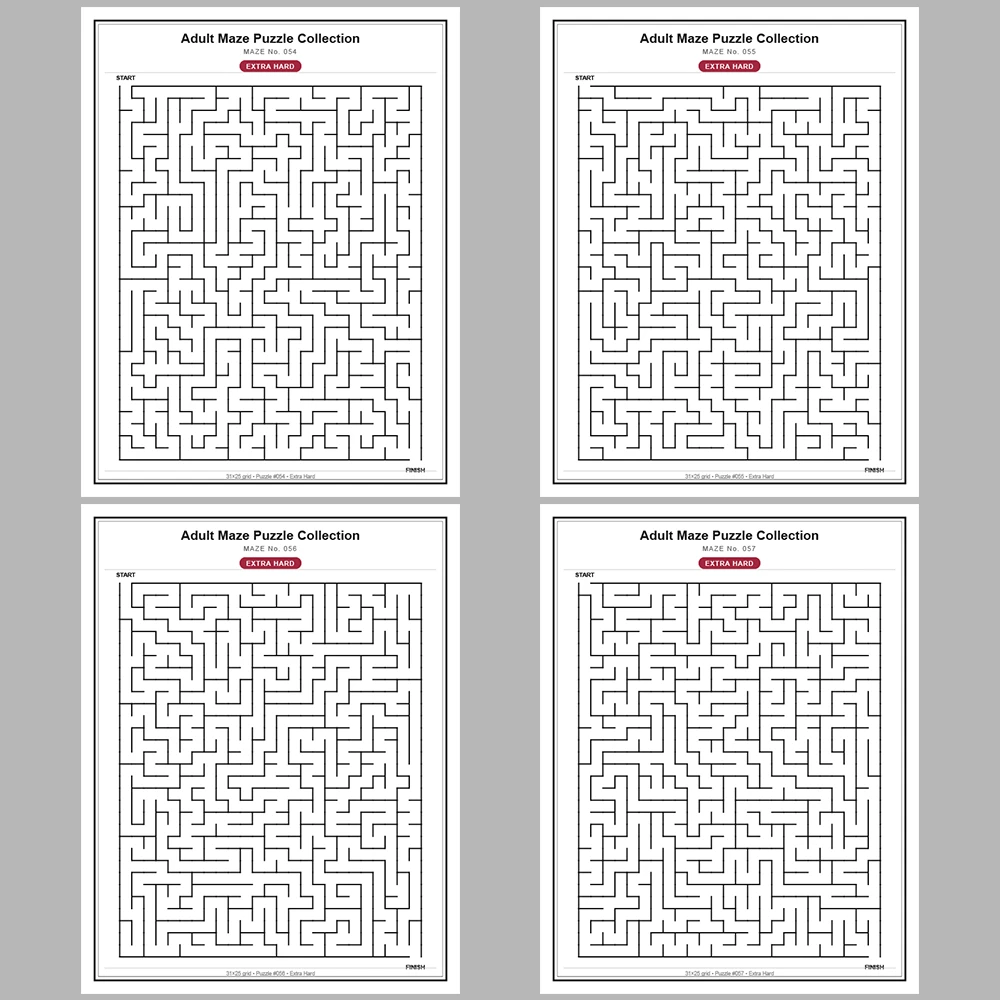 Maze Puzzle Extra Hard 50 Pages of Puzzles – Vol. 2