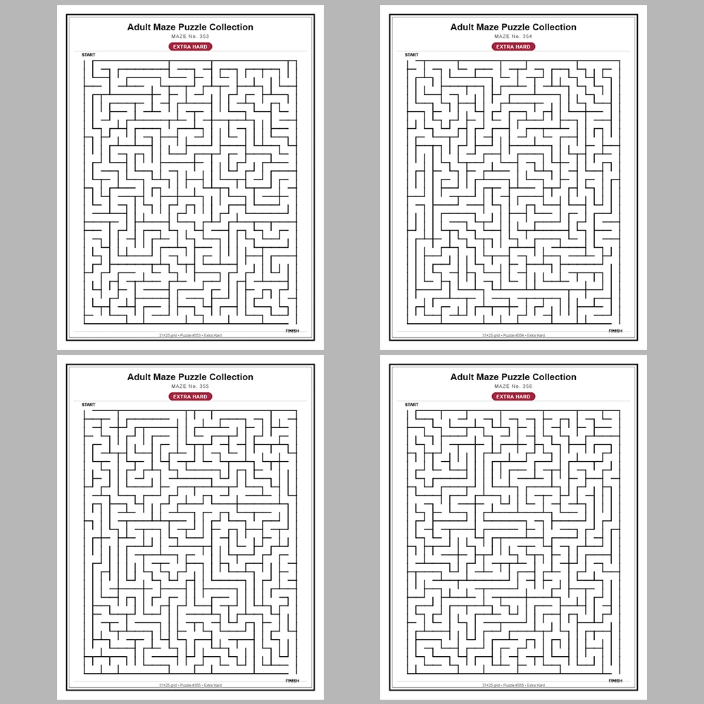 Maze Puzzle Extra Hard 50 Pages of Puzzles – Vol. 8