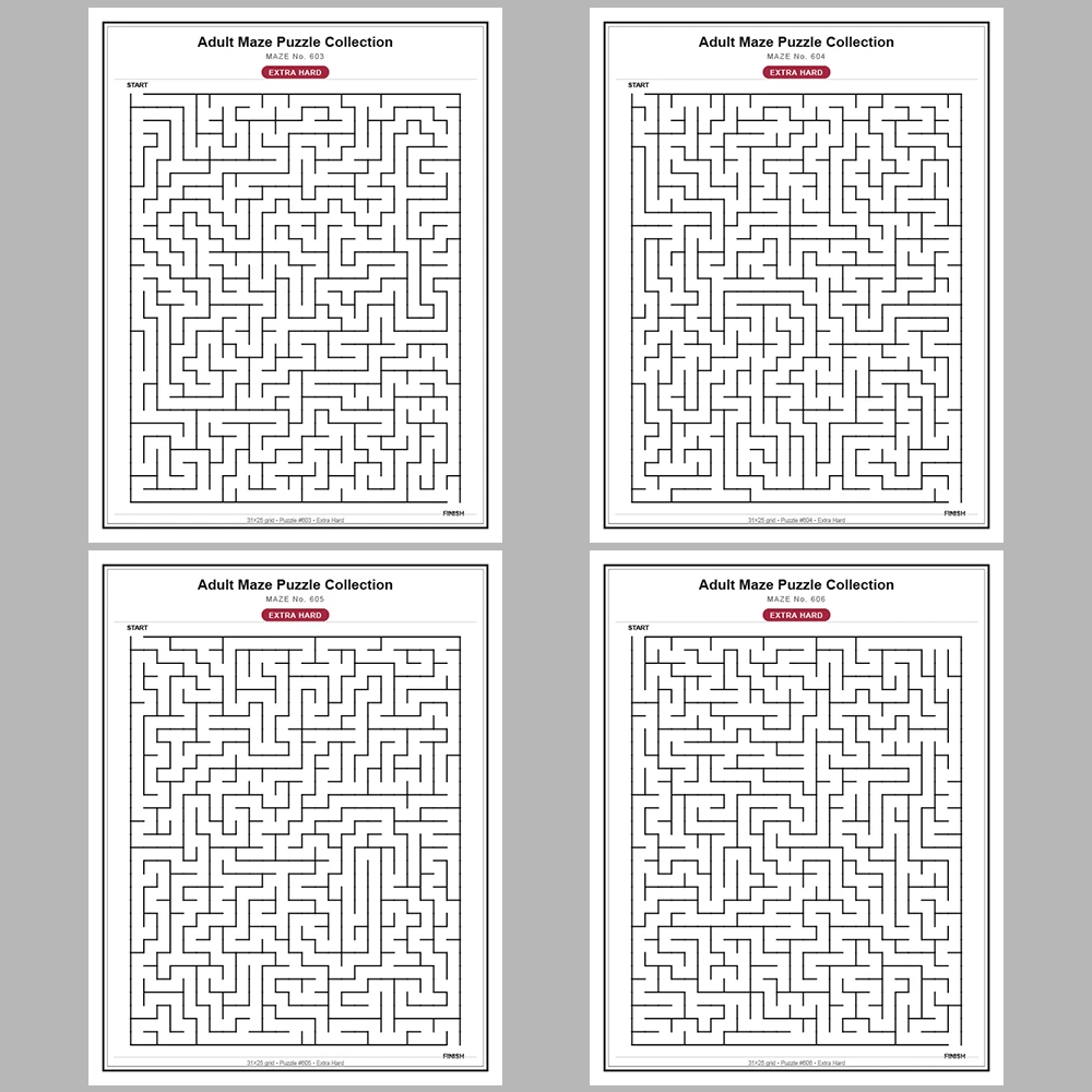 Maze Puzzle Extra Hard 50 Pages of Puzzles – Vol. 13