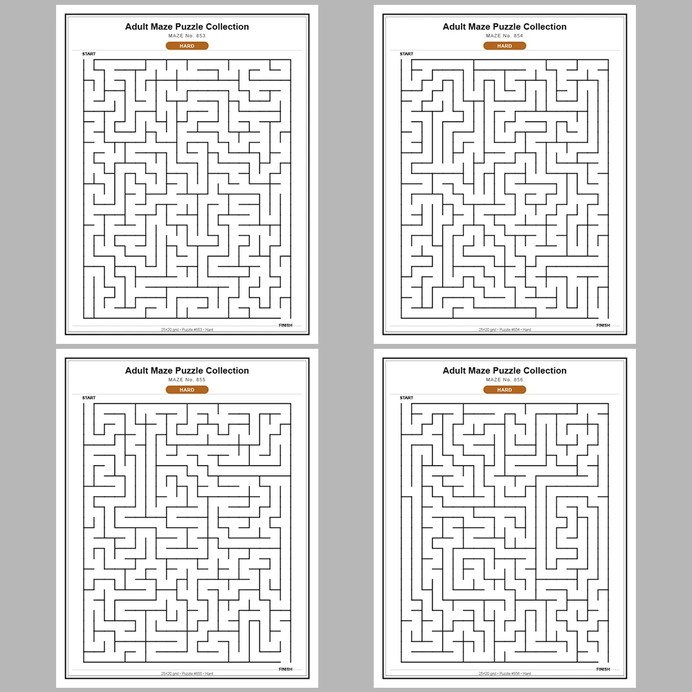 Maze Puzzle Hard 50 Pages of Puzzles – Vol. 18