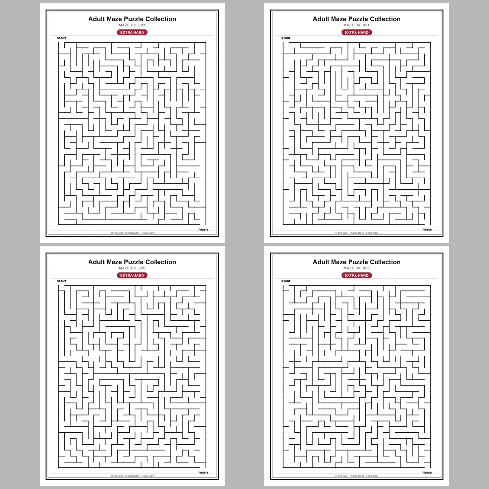 Maze Puzzle Extra Hard 50 Pages of Puzzles – Vol. 19