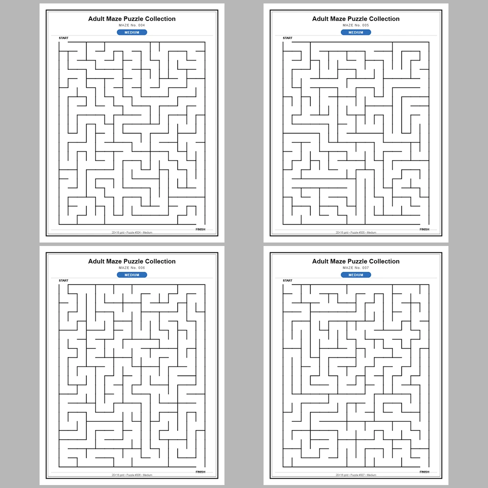 Maze Puzzle Medium 50 Pages of Puzzles – Vol. 1