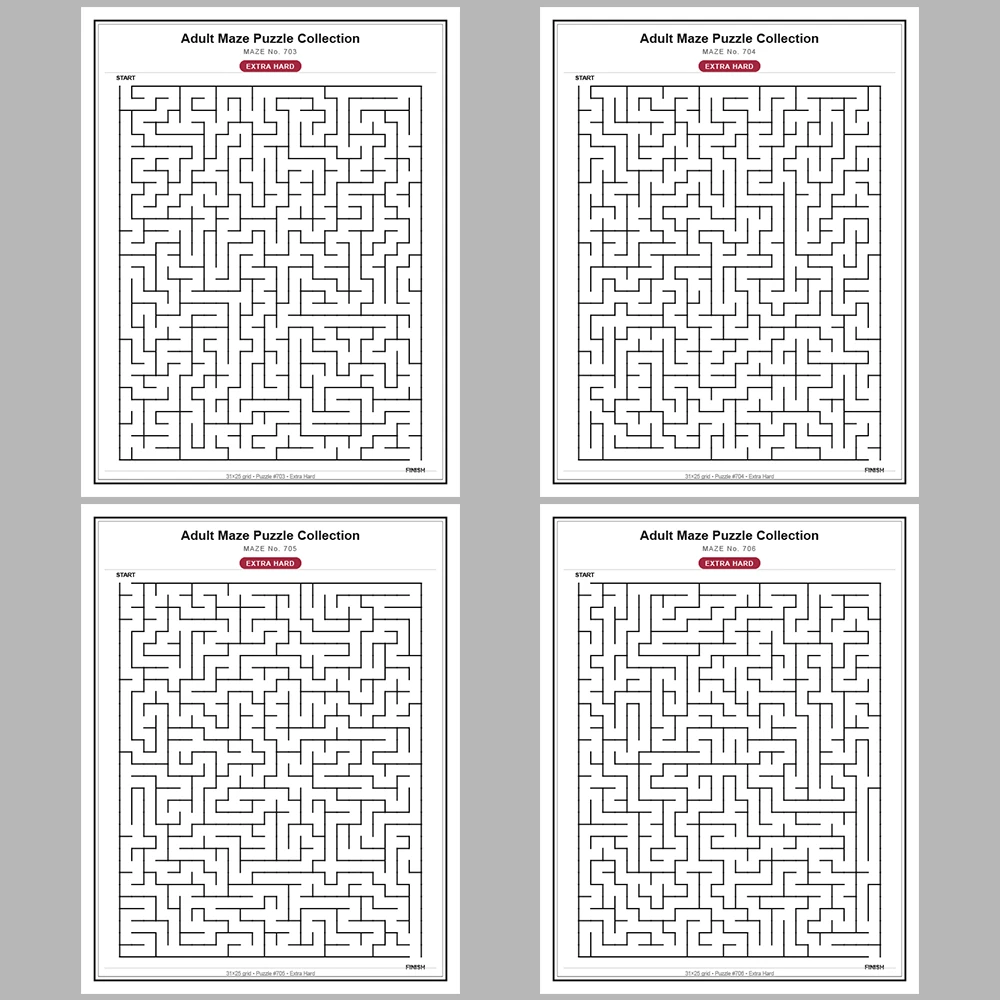 Maze Puzzle Extra Hard 50 Pages of Puzzles – Vol. 15