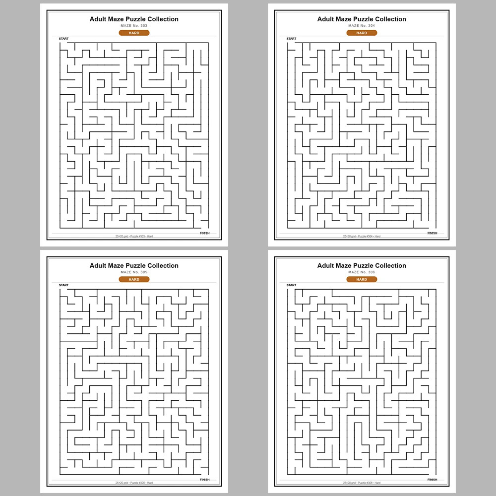 Maze Puzzle Hard 50 Pages of Puzzles – Vol. 7