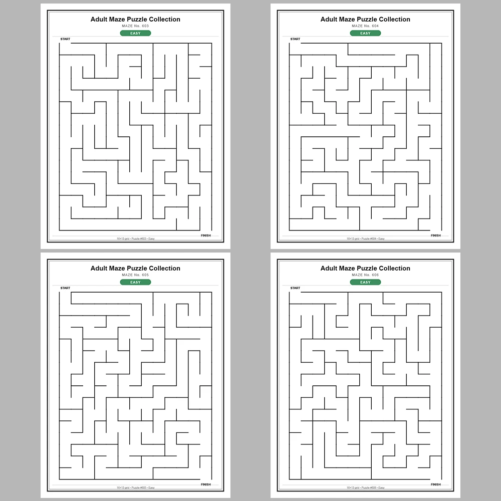Maze Puzzle Easy 50 Pages of Puzzles – Vol. 13