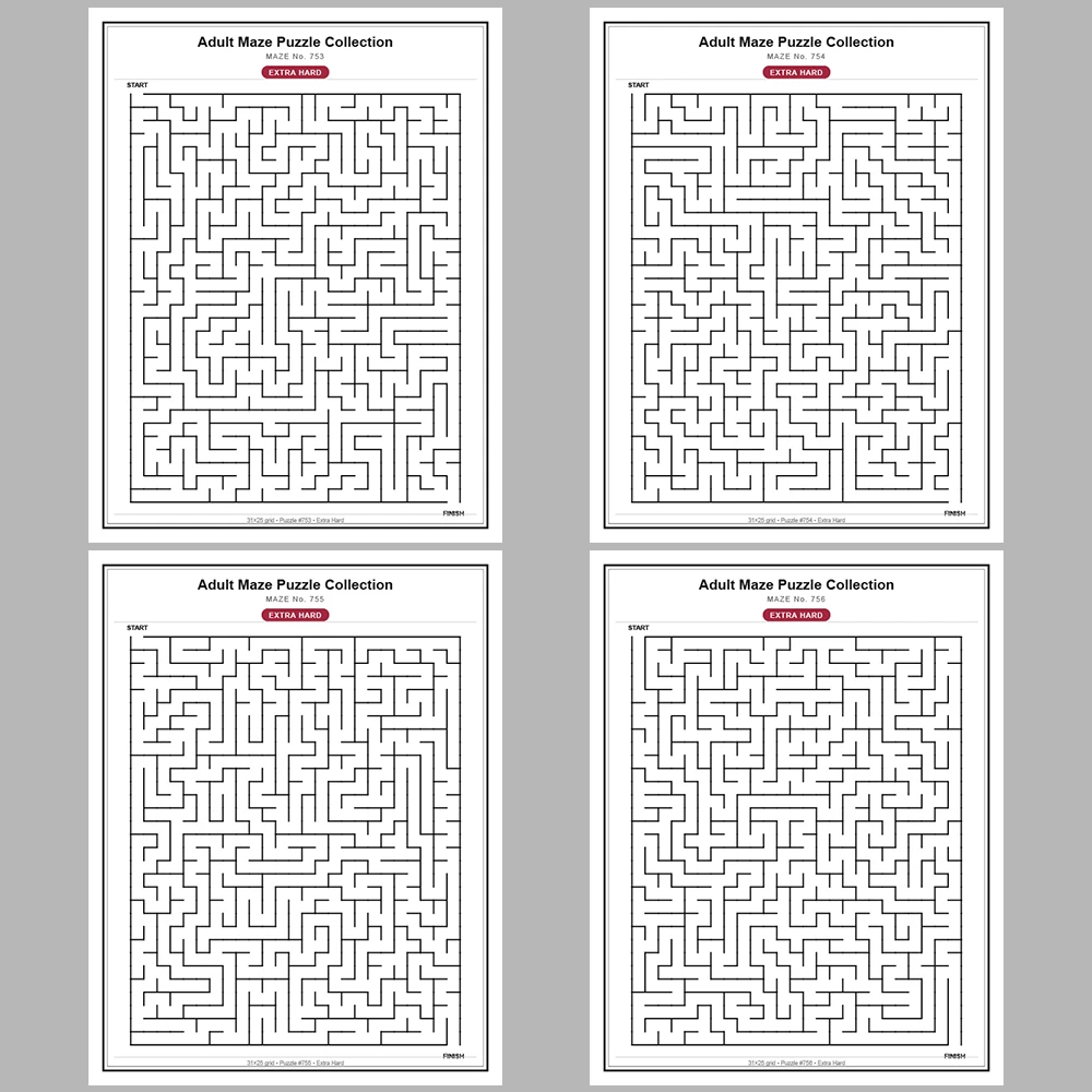 Maze Puzzle Extra Hard 50 Pages of Puzzles – Vol. 16