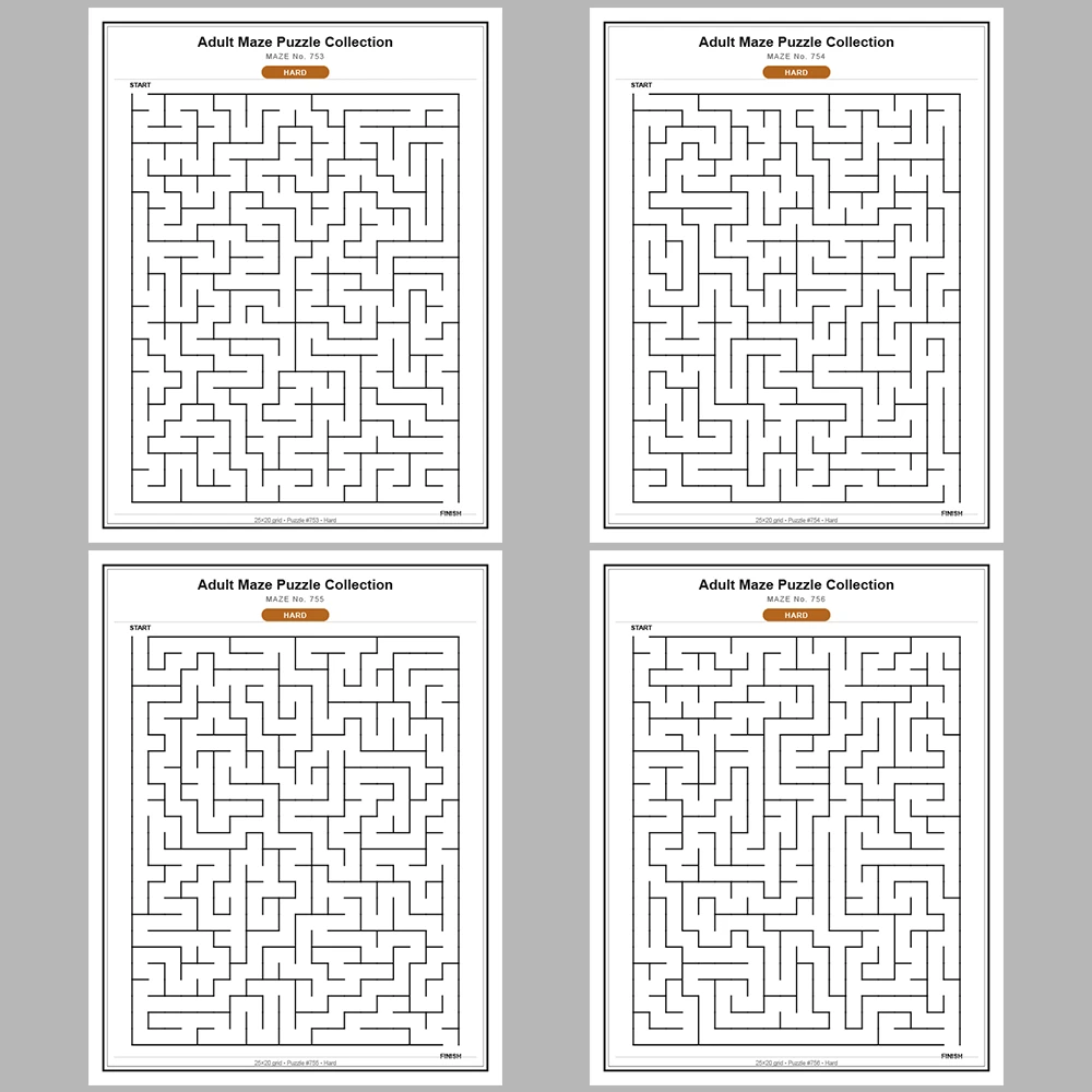 Maze Puzzle Hard 50 Pages of Puzzles – Vol. 16
