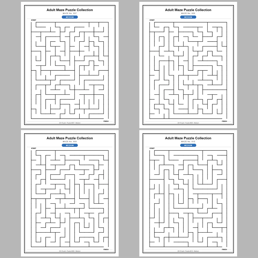 Maze Puzzle Medium 50 Pages of Puzzles – Vol. 19