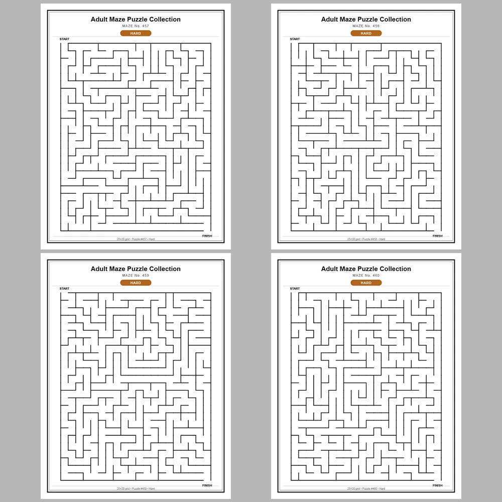 Maze Puzzle Hard 50 Pages of Puzzles – Vol. 10