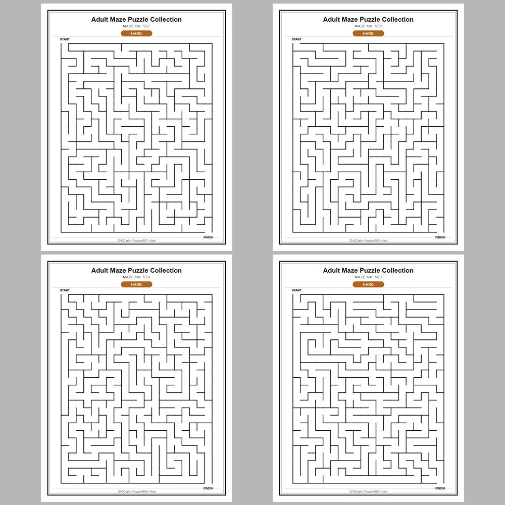 Maze Puzzle Hard 50 Pages of Puzzles – Vol. 12