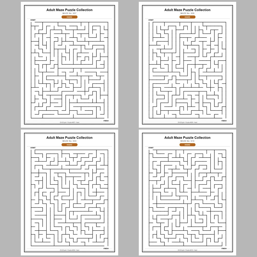 Maze Puzzle Hard 50 Pages of Puzzles – Vol. 13