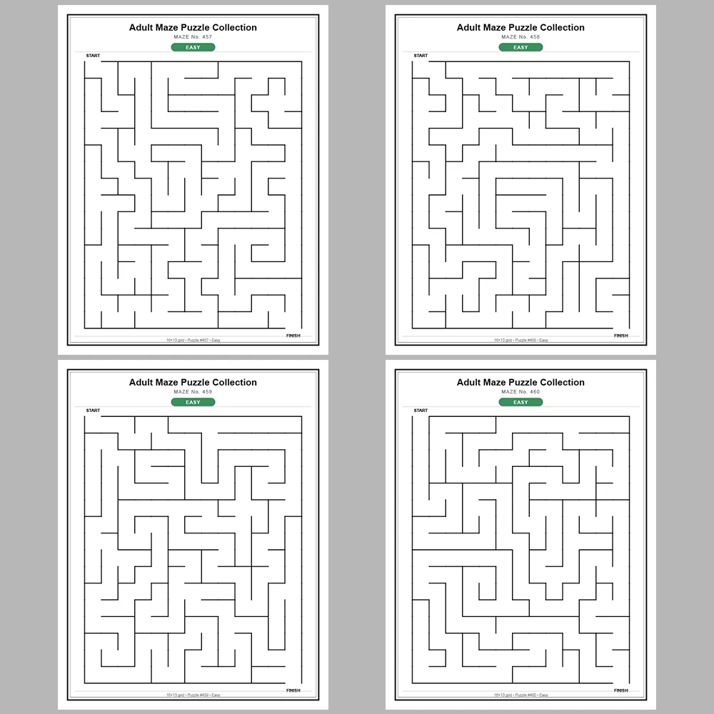 Maze Puzzle Easy 50 Pages of Puzzles – Vol. 10