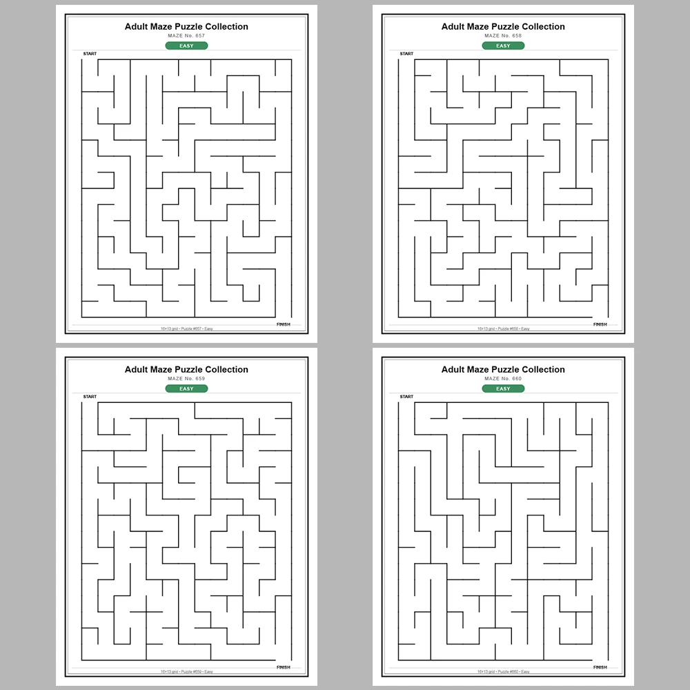 Maze Puzzle Easy 50 Pages of Puzzles – Vol. 14