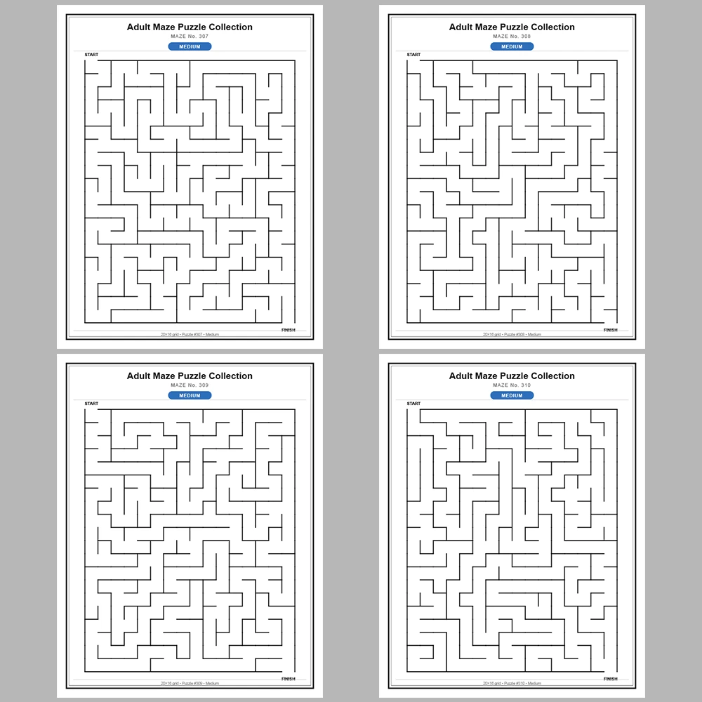 Maze Puzzle Medium 50 Pages of Puzzles – Vol. 7
