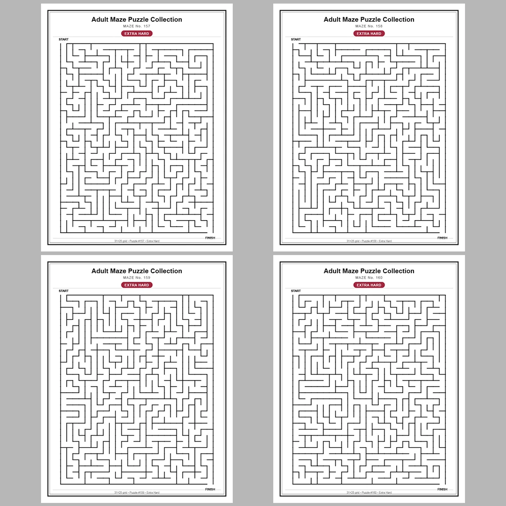 Maze Puzzle Extra Hard 50 Pages of Puzzles – Vol. 4