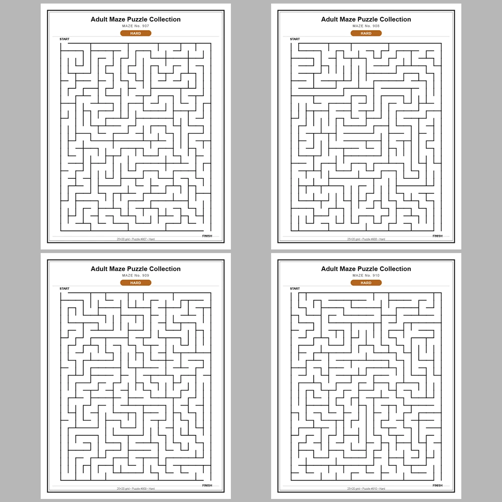 Maze Puzzle Hard 50 Pages of Puzzles – Vol. 19