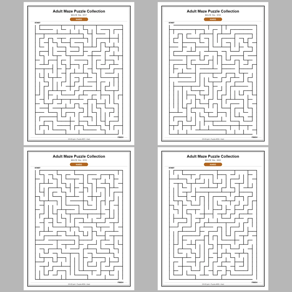Maze Puzzle Hard 50 Pages of Puzzles – Vol. 14