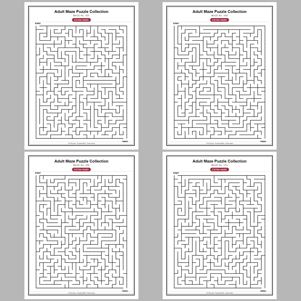 Maze Puzzle Extra Hard 50 Pages of Puzzles – Vol. 7