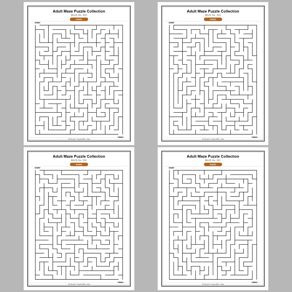 Maze Puzzle Hard 50 Pages of Puzzles – Vol. 2