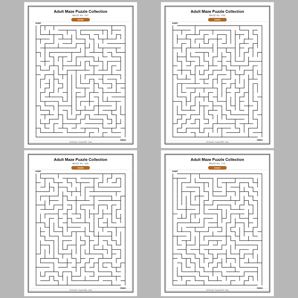 Maze Puzzle Hard 50 Pages of Puzzles – Vol. 11