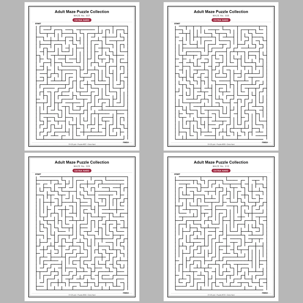 Maze Puzzle Extra Hard 50 Pages of Puzzles – Vol. 11