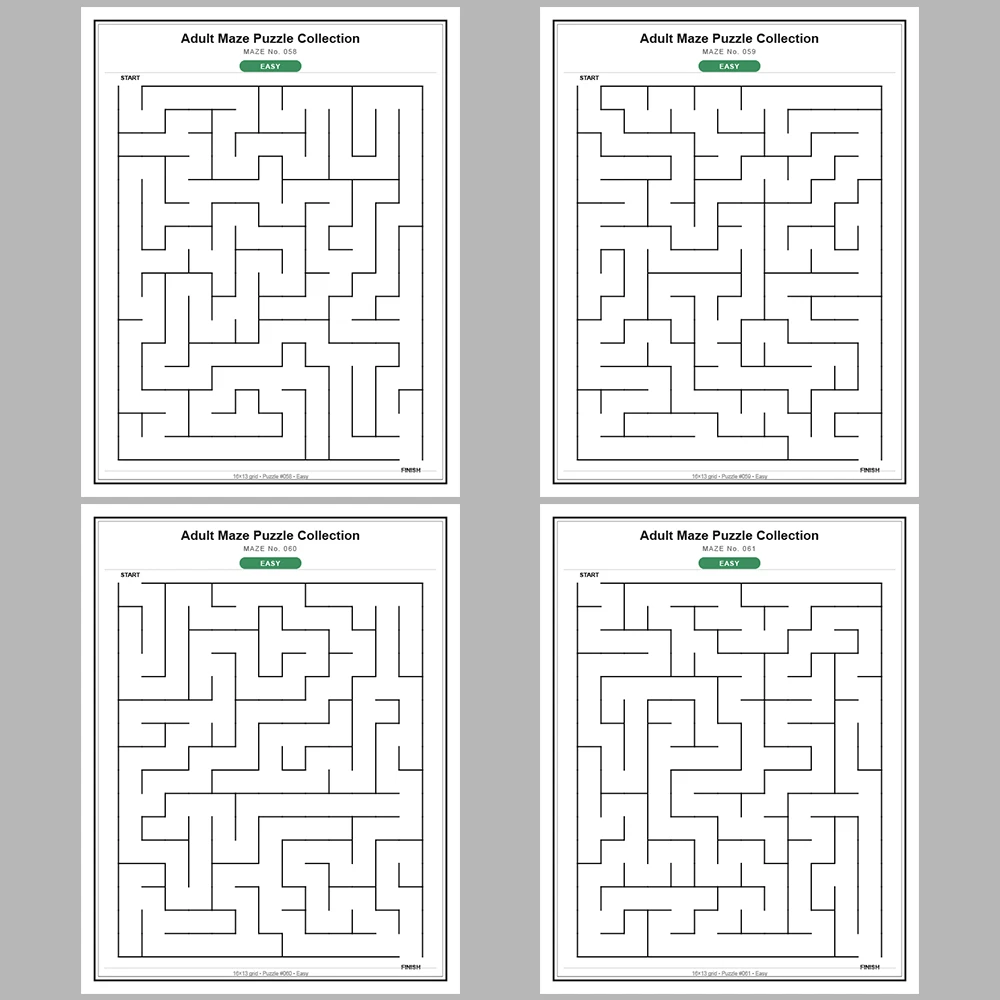 Maze Puzzle Easy 50 Pages of Puzzles – Vol. 2