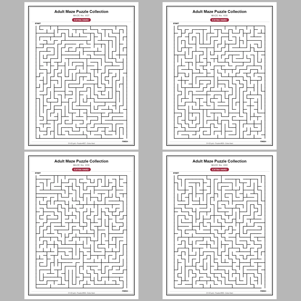 Maze Puzzle Extra Hard 50 Pages of Puzzles – Vol. 14