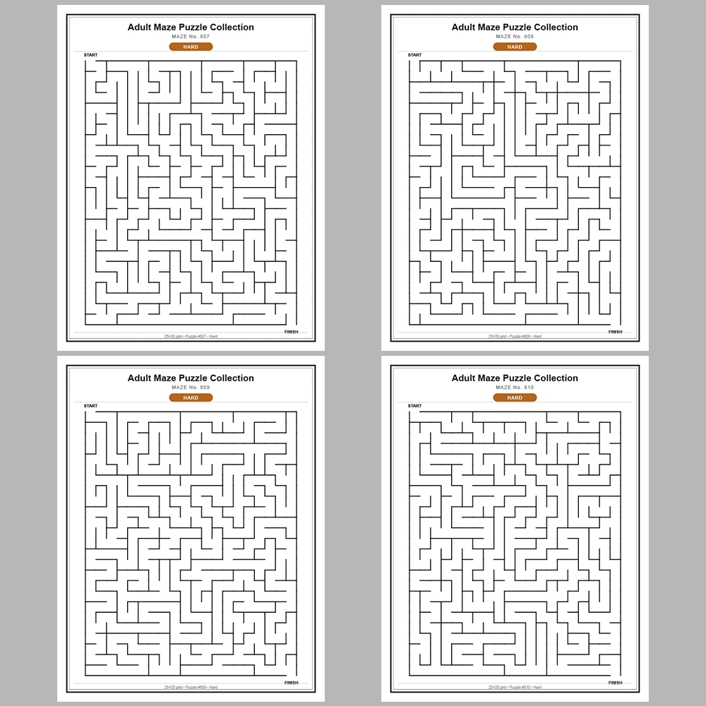 Maze Puzzle Hard 50 Pages of Puzzles – Vol. 17
