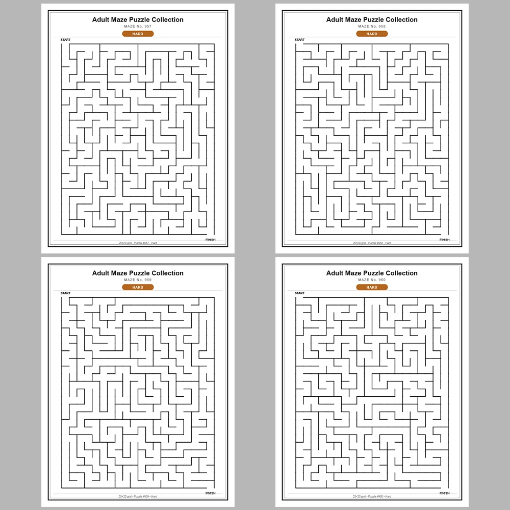 Maze Puzzle Hard 50 Pages of Puzzles – Vol. 20