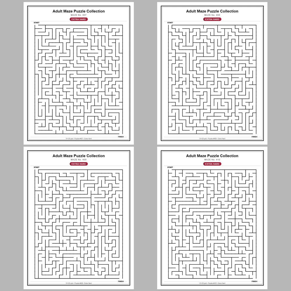 Maze Puzzle Extra Hard 50 Pages of Puzzles – Vol. 9