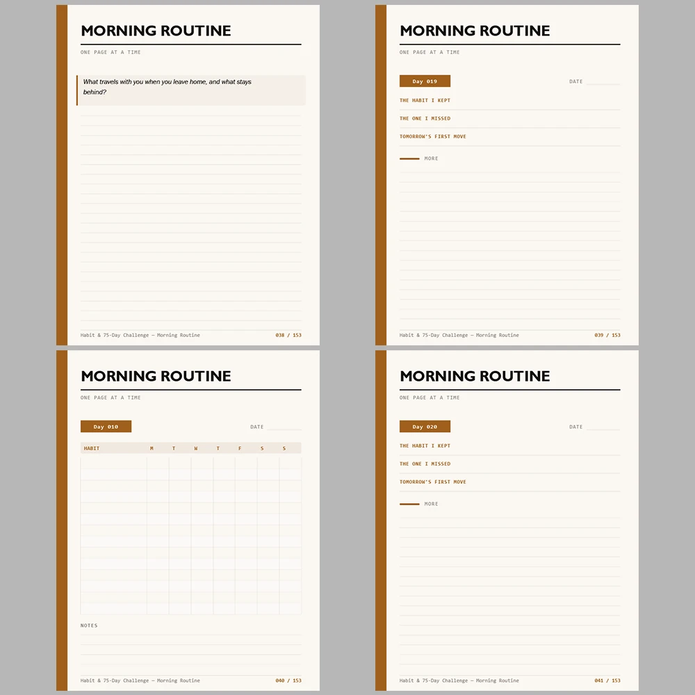 Habit & 75 Day Challenge Morning Routine