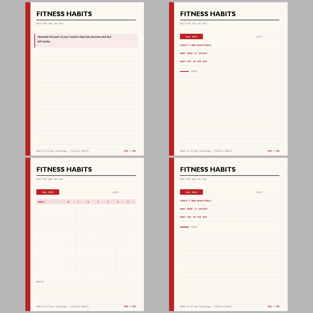 Habit & 75 Day Challenge Fitness Habits