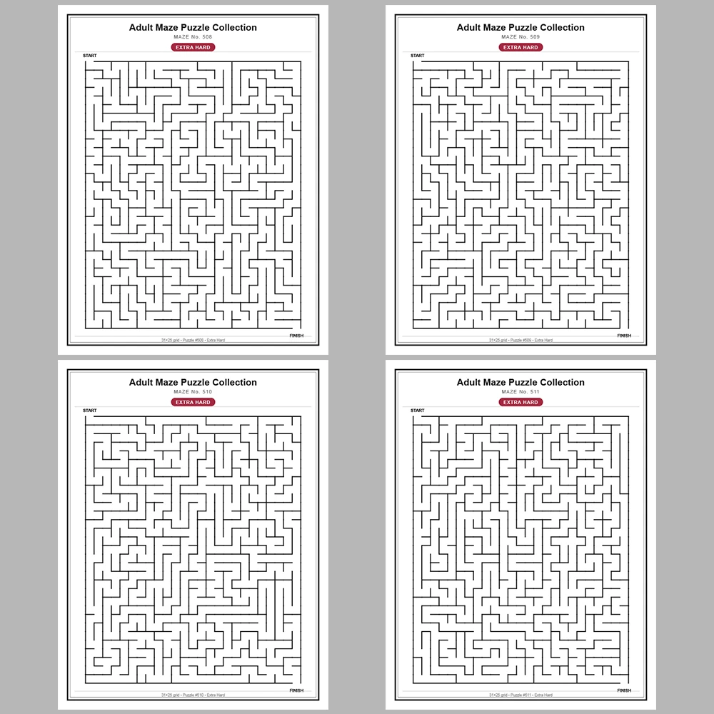 Maze Puzzle Extra Hard 250 Pages of Puzzles – Vol. 3