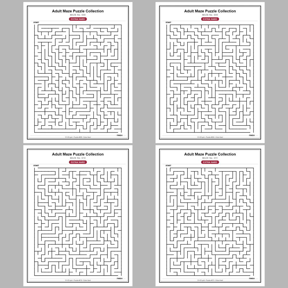 Maze Puzzle Extra Hard 250 Pages of Puzzles – Vol. 1