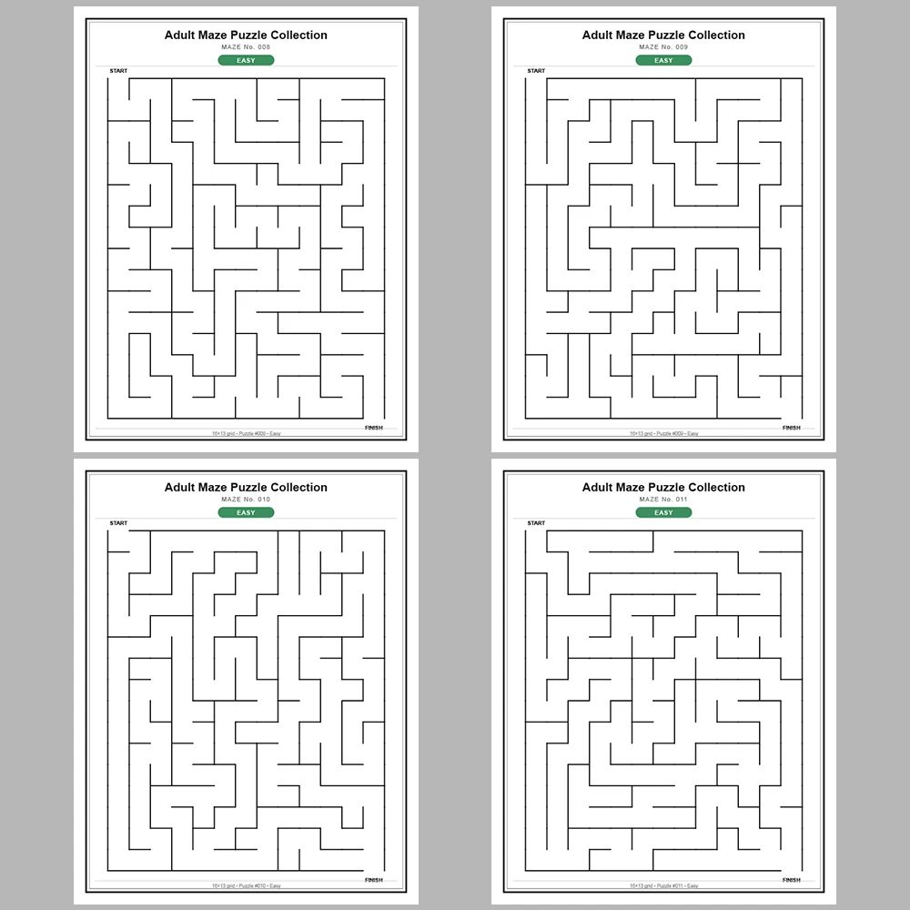 Maze Puzzle Easy 250 Pages of Puzzles – Vol. 1